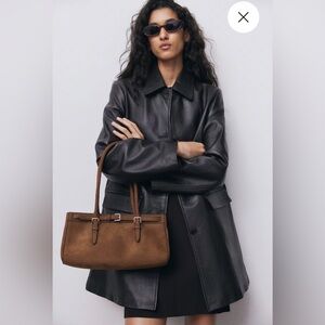 H&M brown suede shoulder bag